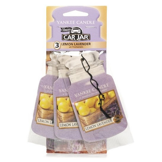 Yankee Candle Lemon Lavender - Lemon and Lavender Classic Car Jar Air Freshener Paper Set 12 g x 3 pieces