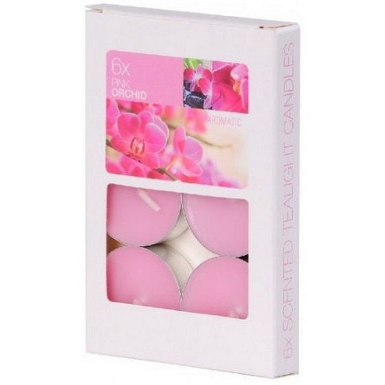 Bolsius Aromatic Pink Orchid - Pink orchid scented tealights 6 pieces, burning time 4 hours