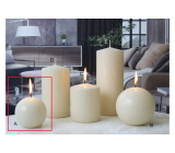 Lima Ice pastel candle creme ball 80 mm 1 piece