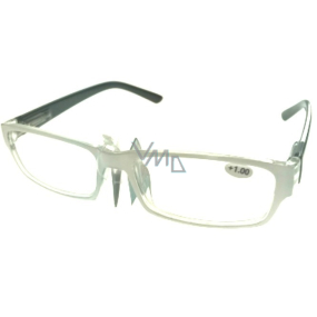 Berkeley Reading Prescription Glasses +1.0 plastic white black sides 1 piece MC2062