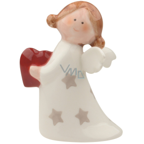 Porcelain angel with a heart 10 cm on the stand