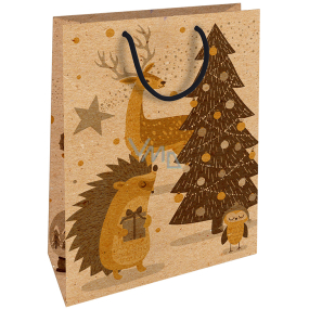 Nekupto Gift kraft bag 28 x 37 cm Christmas hedgehog 604 WKHL