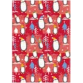 Ditipo Gift wrapping paper 70 x 100 cm Christmas red - penguin 2 sheets