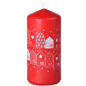 Emocio Candle Calendar houses white red 68 x 150 mm