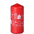 Emocio Candle Calendar houses white red 68 x 150 mm