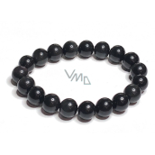 Obsidian bracelet elastic natural stone, ball 10 mm / 16-17 cm, rescue stone