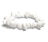 Agate white bracelet elastic natural chopped stone, 16-17 cm, provides peace and tranquility