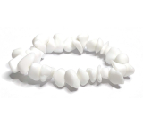 Agate white bracelet elastic natural chopped stone, 19 cm, provides calm and peace