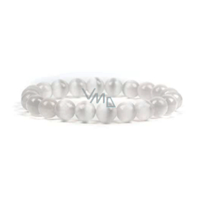 Ulexit / Cat's eye bracelet elastic natural stone, ball 8 mm / 16 - 17 cm