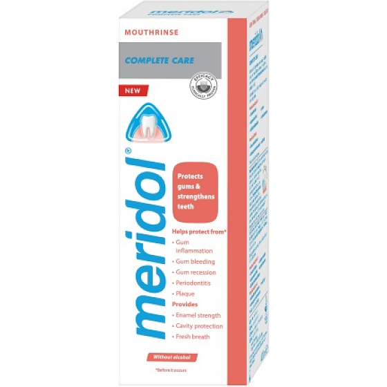 Meridol Complete Care mouthwash helps protect against bleeding gums, alcohol-free 400 ml
