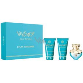 Versace Dylan Turquoise eau de toilette 50 ml + body lotion 50 ml + shower gel 50 ml, gift set for women
