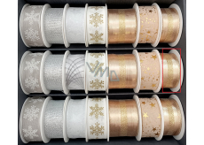 Nekupto Christmas fabric ribbon Gold glitter stripe 25 mm x 2,5 m