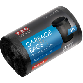 Pro Service Garbage Bags black 100 µ, 35 litres 50 x 55 cm 100 pieces