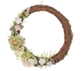 Wreath with decorations green 23 cm