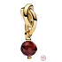Charm Sterling Silver 925 Intertwined Faceted Eternity Circle Dark Red, Pendant for Bracelet Symbol January