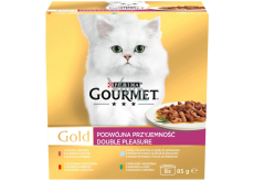 Purina Gourmet Gold krmivo pro kočky hovězí s kuřetem, králík s játry, ryba se špenátem, kachna s krůtou 8 x 85 g