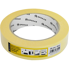Spokar paper masking tape, 1 day, up to 60 °C, dimensions 25 mm × 50 m