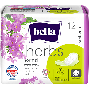 Bella Herbs Verbena Deo Fresh women's pads, 12 pcs