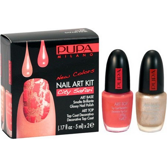 Pupa Nail Art Kit Safari nail polish set shade 25 Pearl Pink 2 x 5 ml