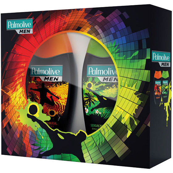 Palmolive Men Lime & Mint Shoot shower gel 250 ml + Guarana Kick shower gel 250 ml, cosmetic set