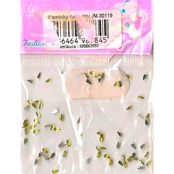 LaMeiLa Nail decorations rhinestones droplets yellow 1 pack