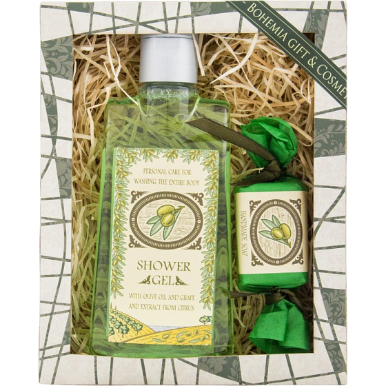 Bohemia Gifts Oliva shower gel 200 ml + handmade soap 30 g, cosmetic set