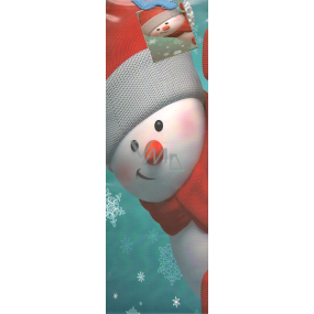 Nekupto Gift Paper Bag for Bottle 33 x 10 x 9 cm Turquoise Red Snowman 909 40 WLH