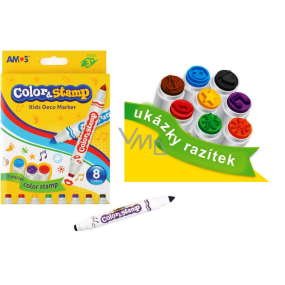 Amos Color & Stamp markers with 8 color stamps
