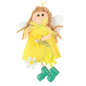 Felt fairy for hanging yellow 12 cm
