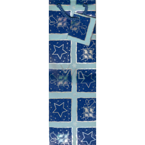 Nekupto Gift paper bag for bottle 33 x 10 x 9 cm Blue gifts GLH