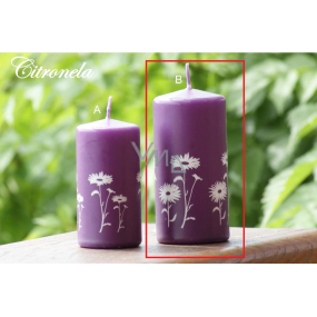 Lima Citronela mosquito repellent candle scented with flowers purple cylinder 60 x 120 mm