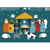 Non-adhesive window film colorful nativity scene 42 x 30 cm