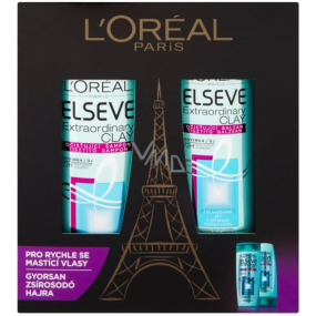 Loreal Paris Elseve Extraordinary Clay cleansing shampoo for oily hair 250 ml + cleansing balm for oily hair 200 ml, cosmetic set 2017