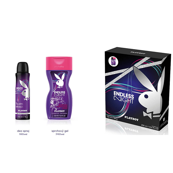 Playboy Endless Night for Her deodorant spray 150 ml + shower gel 250 ml, cosmetic set