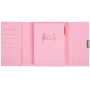 Albi Block in folding PU cover, lined pink 80 sheets 14 cm x 19.5 cm x 2.3 cm