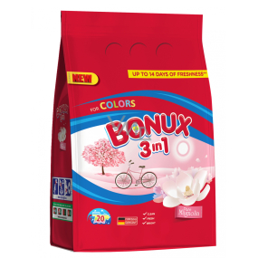 Bonux Color Pure Magnolia 3 in 1 washing powder for colored laundry 20 doses of 1.5 kg