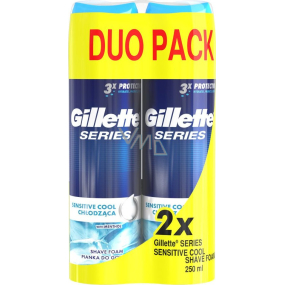 Gillette Series Sensitive Cool shaving foam for men 2 x 250 ml, duopack