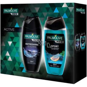 Palmolive Men Refreshing 3 in 1 shower gel for body, face and hair for men 250 ml + Men Sport 3 in 1 shower gel for body, face and hair for men 250 ml, cosmetic set