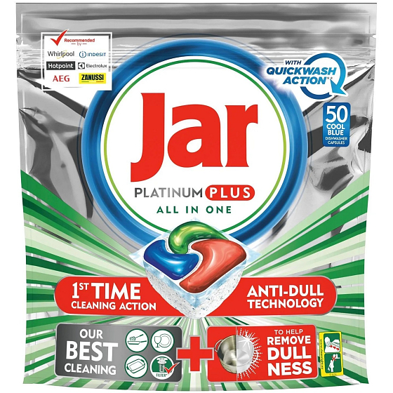 Jar Platinum Plus All in One Cool Blue dishwasher capsules 50 pieces