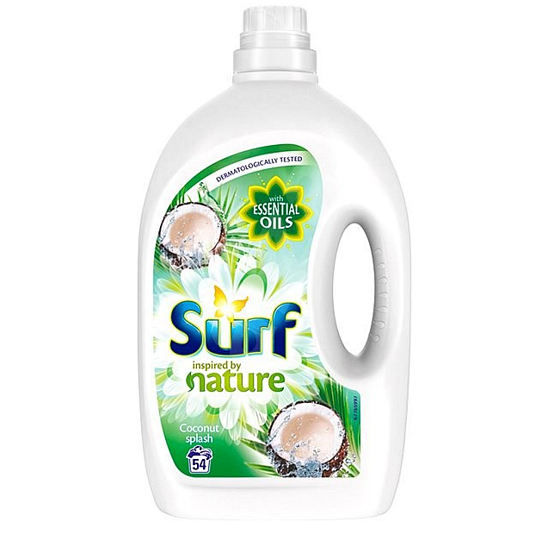 Surf Coconut Splash washing gel universal, suitable for white and coloured clothes 54 doses 2,7 l