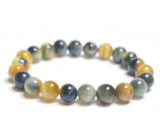 Tiger eye multi color bracelet elastic natural stone, ball 8 mm / 16-17 cm, stone of the sun and earth, brings luck and wealth