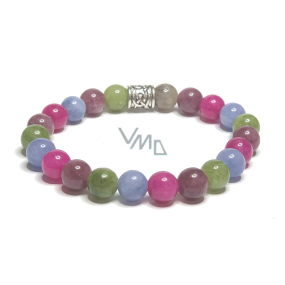 Tourmaline colour chakra bracelet elastic natural stone, ball 6 mm / 16-17 cm, guardian of good mood