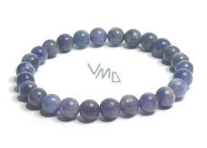 Tanzanite bracelet elastic natural stone, ball 7 - 7,5 mm / 16 - 17 cm