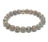 Agate Tibetan bracelet elastic natural stone, ball 8 mm / 16 - 17 cm