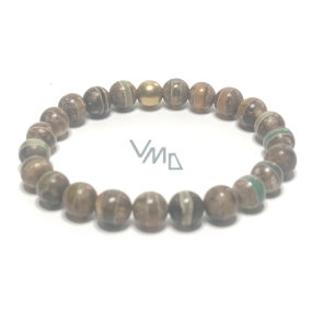 Agate Tibetan bracelet elastic natural stone, ball 8 mm / 16 - 17 cm