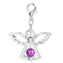 Guardian angel pendant with purple bead 29 x 37 mm 1 piece