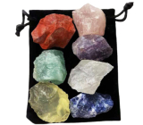 7 chakras set of raw natural stones, 20 - 30 mm