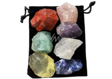 7 chakras set of raw natural stones, 20 - 30 mm