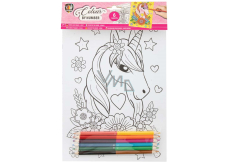 Ditipo Unicorn painting by numbers A4 + crayons, age 3+