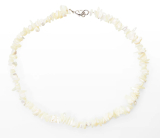 Mother-of-pearl necklace natural stone chipped 40 - 45 cm, symbol of femininity